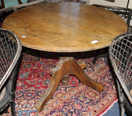 An Austrian walnut centre table, 104cm